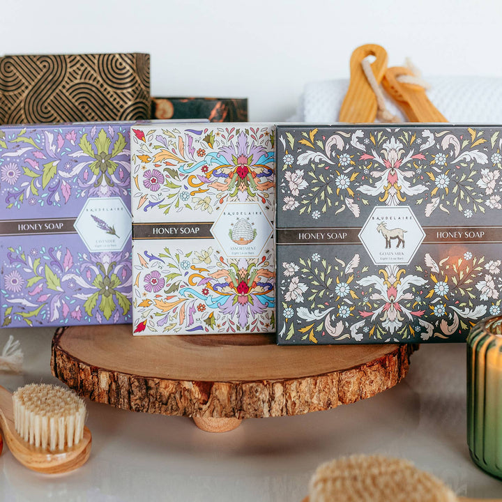 Honey Soap Assortment 1.4oz - Gift Box 8-Bar (2 of each)
