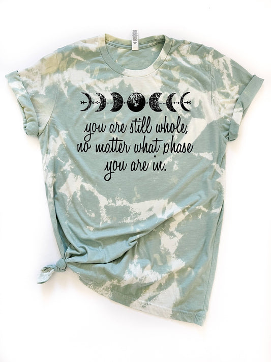 You Are Whole Moon Phases Tie Dye Tee