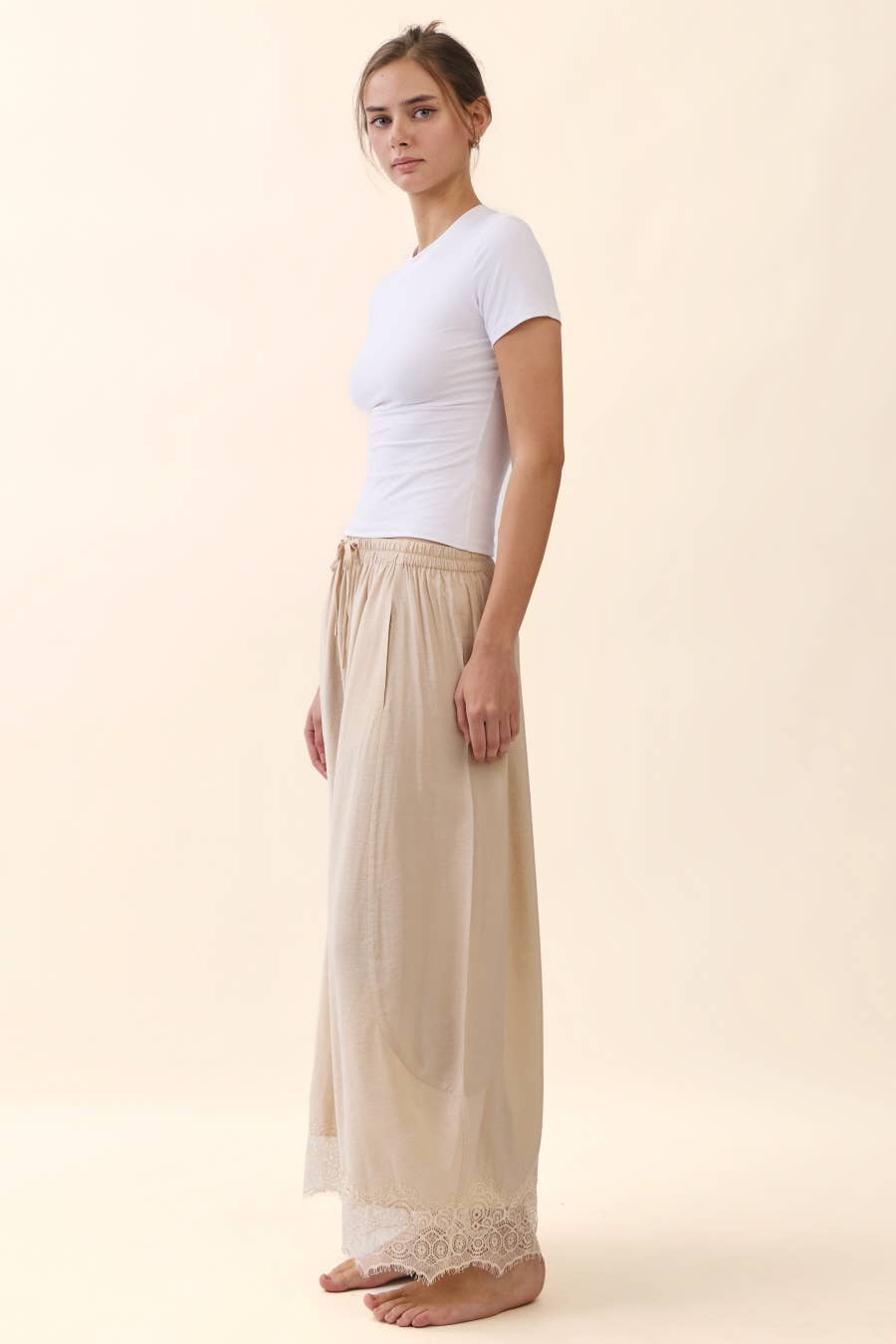 Crinkled Wide Leg Pants