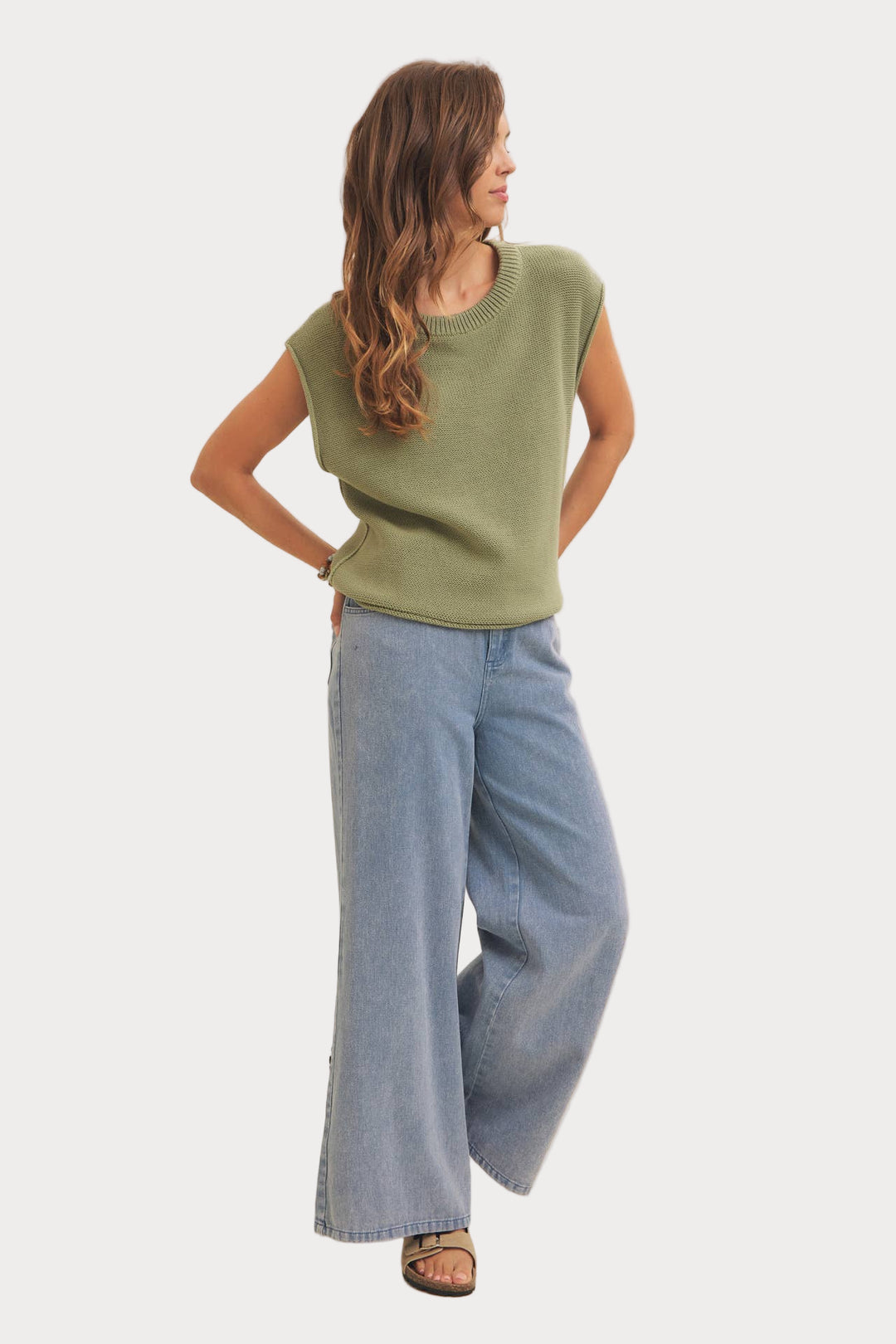 Relaxed Fit Sweater Vest | Sleeveless Knit