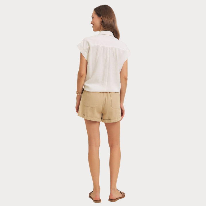 Mineral Washed Gauze Button Down