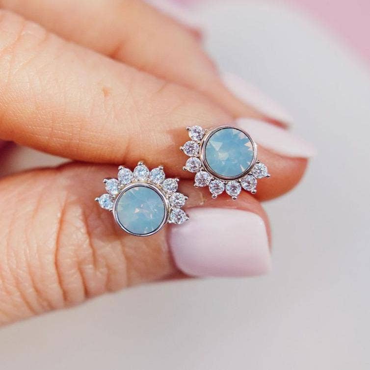 Lois studs in Air Blue Swarovski®