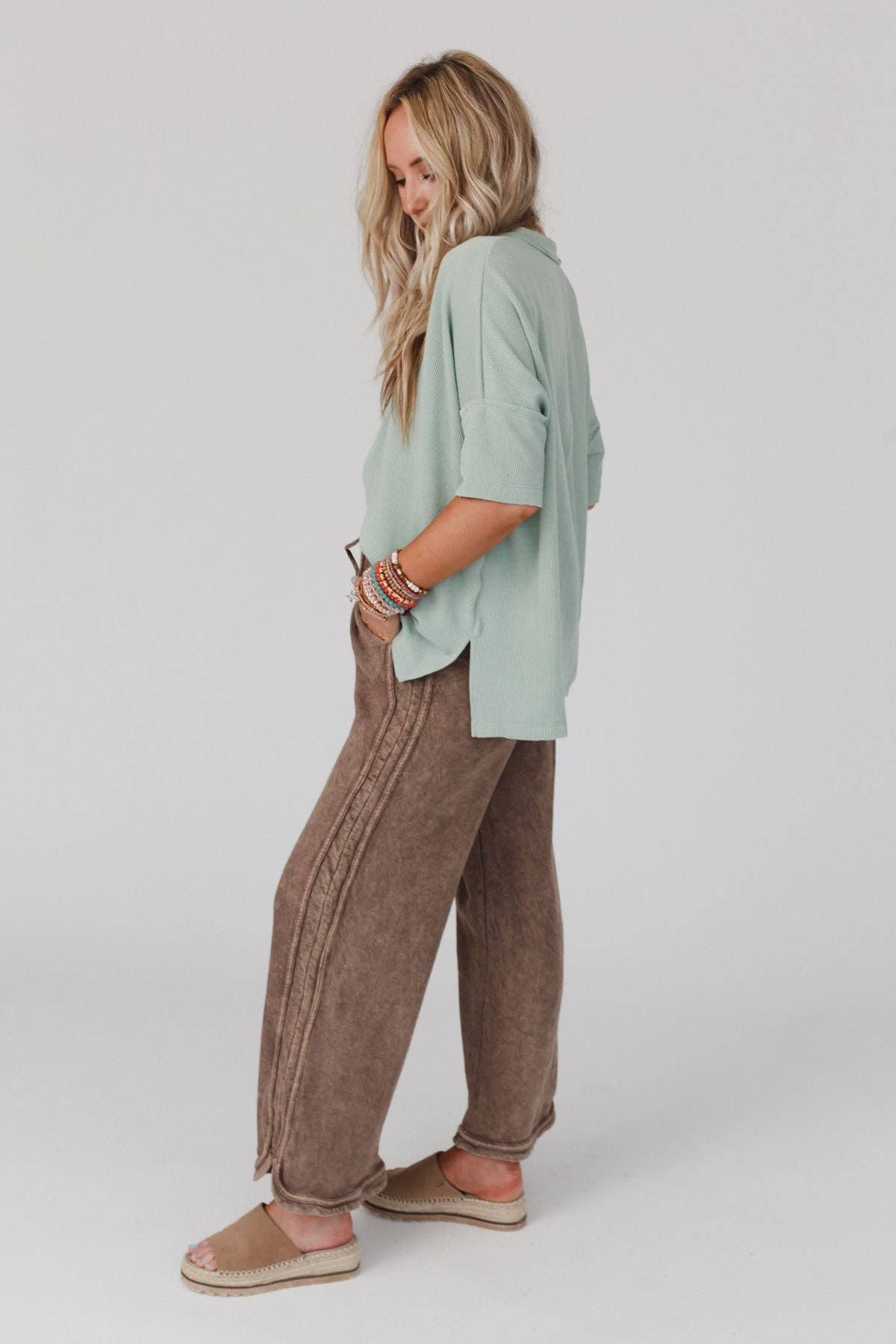 So Comfy Wide Leg Full Pant - New Mocha