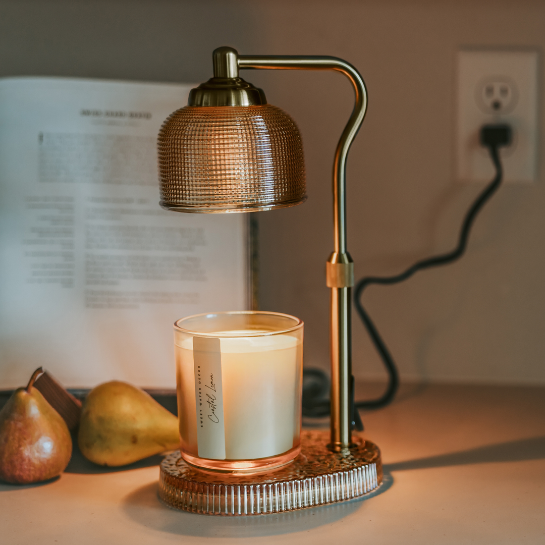 Glass Candle Lamp Warmer with Timer & Dimmer