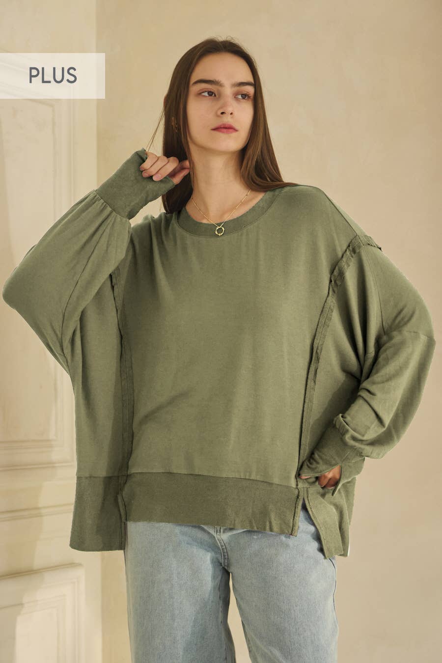 Plus Soft Baby French Terry Long Sleeve Pullover