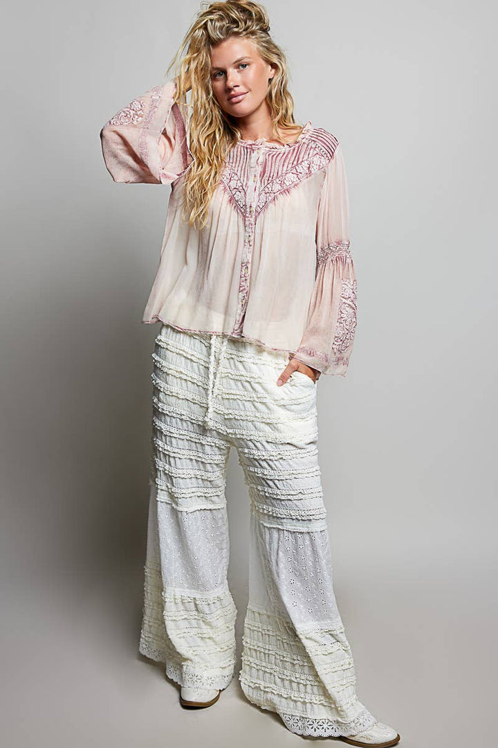 Rose Petal Ruffle Blouse