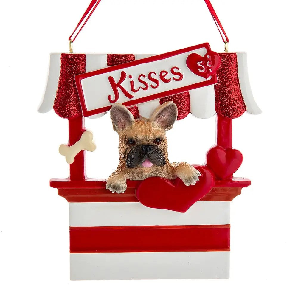 Dog “Kisses" Kissing Booth Ornaments