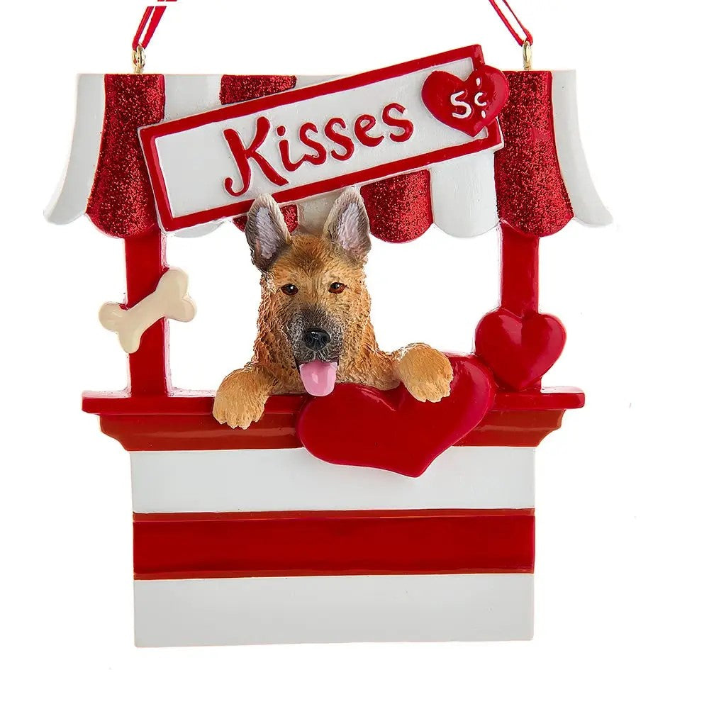 Dog “Kisses" Kissing Booth Ornaments