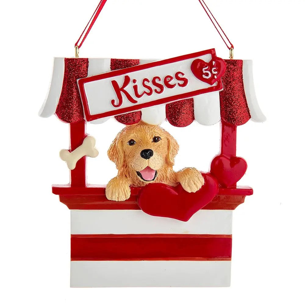 Dog “Kisses" Kissing Booth Ornaments