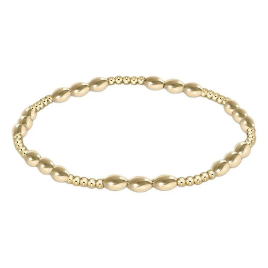 Harmony Joy Pattern 2mm Bead Bracelet - Gold