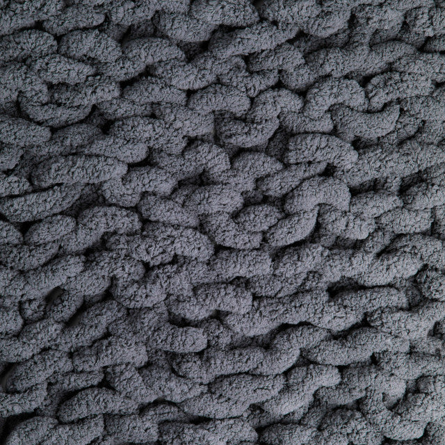 Chunky Knit Throw Blanket - Charcoal