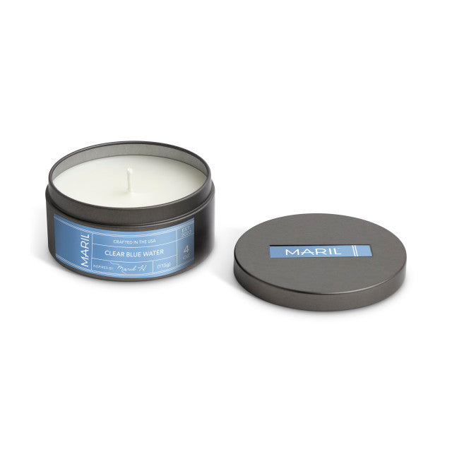 Clear Blue Water 4 oz. Travel Candle