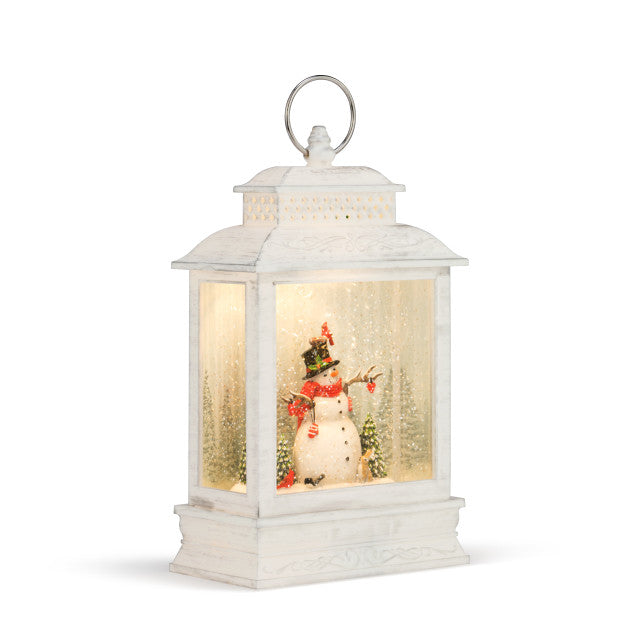 Lit Musical Woodland Snowman Lantern