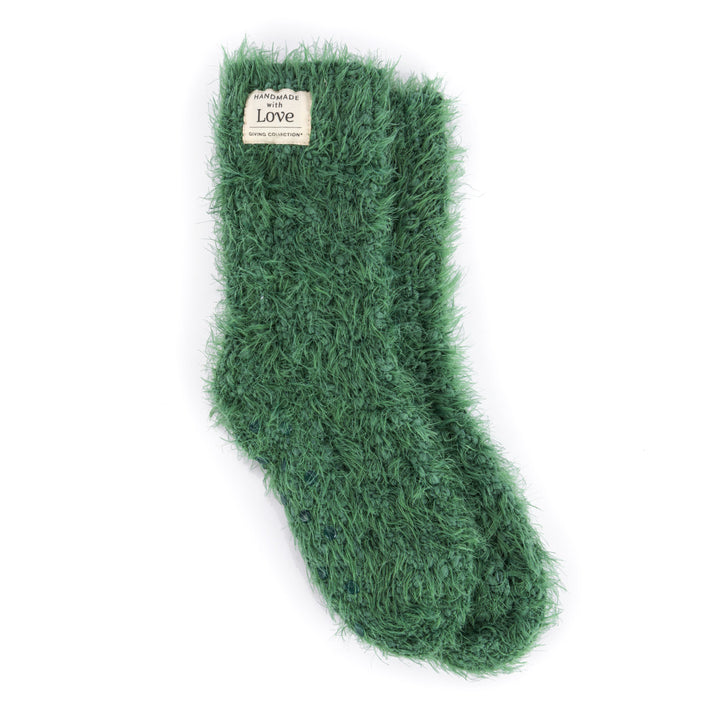 Women's Fuzzy Giving Socks with Grippers - Giving Collection