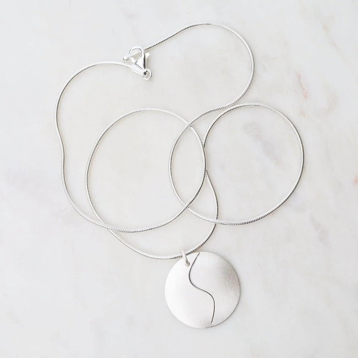 Matte Silver Swirl Necklace