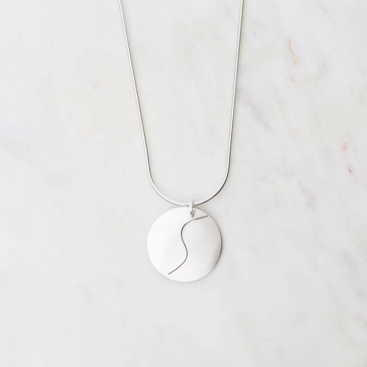 Matte Silver Swirl Necklace