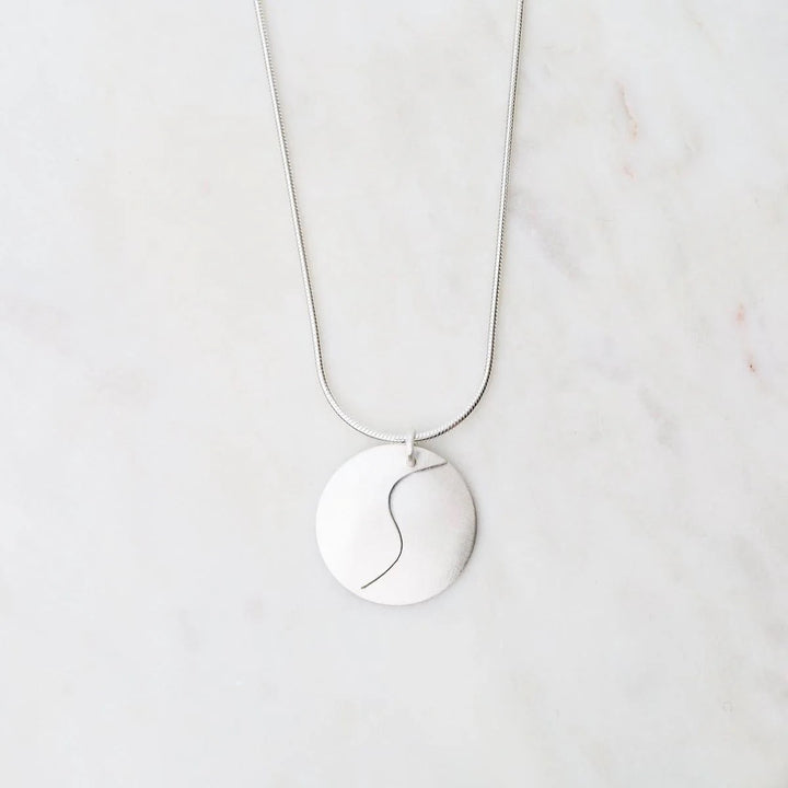 Matte Silver Swirl Necklace