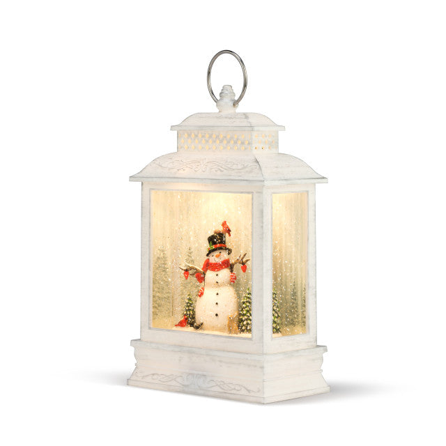 Lit Musical Woodland Snowman Lantern