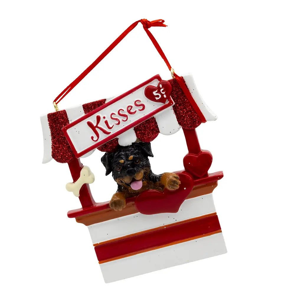 Dog “Kisses" Kissing Booth Ornaments