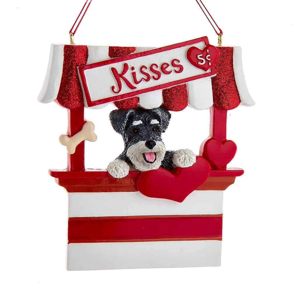 Dog “Kisses" Kissing Booth Ornaments