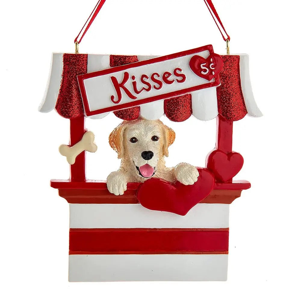 Dog “Kisses" Kissing Booth Ornaments