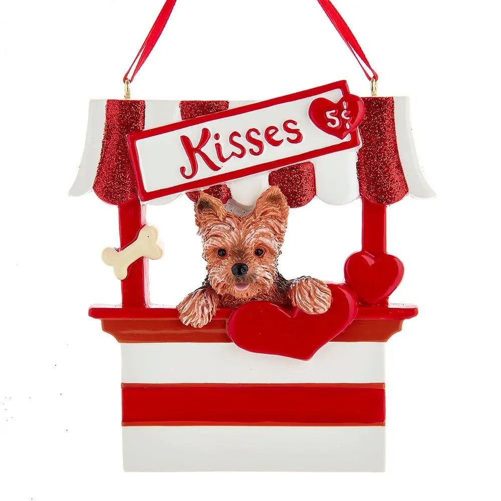 Dog “Kisses" Kissing Booth Ornaments